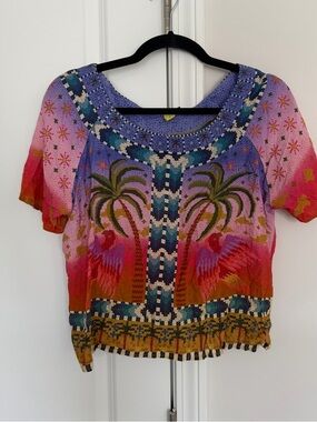 FARM Rio Palm Tree & Parrot Blouse